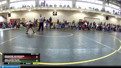 92 lbs Cons. Round 3 - DeAndre Dickerson, Warren Wrestling Academy vs Benjamin Flick, Highland Wrestling Club