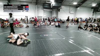84 lbs Round 1 (4 Team) - Madelyn Rodriguez, Level Up Wrestling Center vs Ava Westenbarger, R&R Ladies Purple