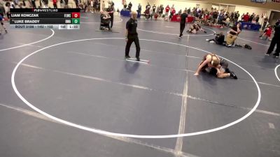 14U - 155 lbs Quarters - Liam Konczak, Forest Lake Wrestling Club vs Luke Braddy, Blaine Wrestling Association