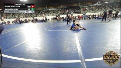 58 lbs Consi Of 8 #2 - Myles Pendleton, NORTH DESOTO WRESTLING ACADEMY vs Maxon Rollins, Noble Takedown Club