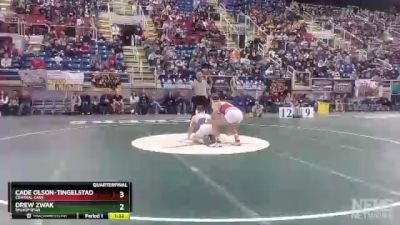 160 lbs Quarterfinal - Drew Zwak, Bishop Ryan vs Cade Olson-Tingelstad, Central Cass