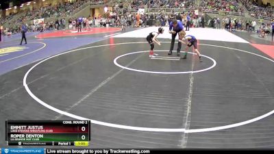 56 lbs Cons. Round 2 - Roper Denton, La Grande Mat Club vs Emmitt Justus, Lake Stevens Wrestling Club