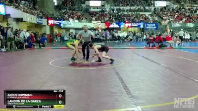 AA - 132 lbs Quarterfinal - Aiden Downing, Flathead (Kalispell) vs Landon De La Garza, Great Falls CMR