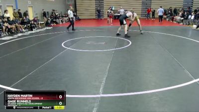 215 lbs Round 7: 3:00pm Sat. - Hayden Martin, South Anchorage High School vs Gage Runnels, Student Wrestling Development Program