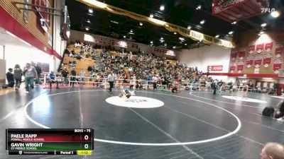 75 lbs Semifinal - Paele Rapp, Powell Middle School vs Gavin Wright, CY Middle School