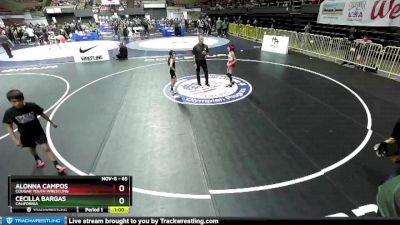 65 lbs 1st Place Match - Alonna Campos, Cougar Youth Wrestling vs Cecilla Bargas, California
