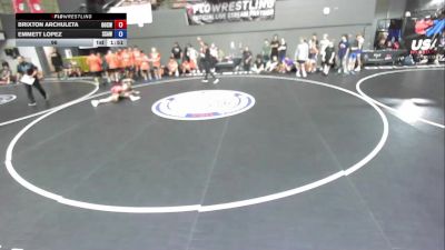 96 lbs Brixton Archuleta, OCWA - Orange County Wrestling Association vs Emmett Lopez, SAWA - Sacramento Area Wrestling Association
