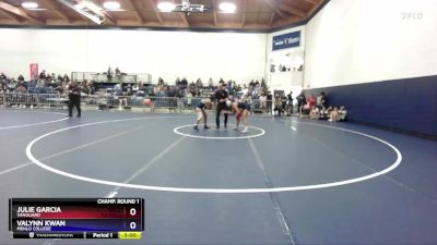 138 lbs Champ. Round 1 - Julie Garcia, Vanguard vs Valynn Kwan, Menlo College