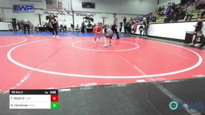 83 lbs Rr Rnd 3 - Taylor Madrid, Team Tulsa Wrestling Club vs Audrey Hembree, Wyandotte Youth Wrestling