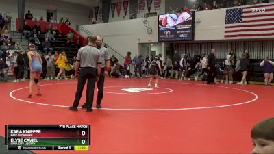 130 lbs 7th Place Match - Kara Knipper, East Buchanan vs Elyse Caviel, Iowa City Liberty