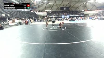 Girls 2A 120 lbs Champ. Round 1 - Ezmee Perez, Othello (Girls) vs Elise Justis, Clarkston (Girls)