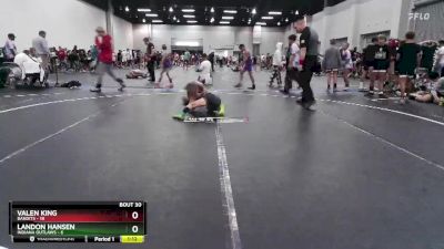 72 lbs Round 6 (10 Team) - Landon Hansen, Indiana Outlaws vs Valen King, Bandits