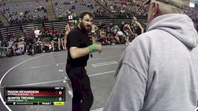 150 lbs Quarterfinals (8 Team) - Quintin Trevino, Kansas Cobras vs Mason Richardson, Wyoming Renegades