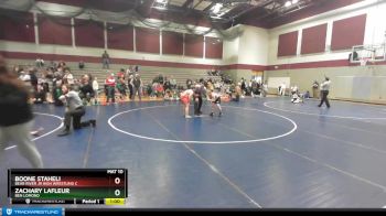 105 lbs Round 3 - Boone Staheli, Bear River Jr High Wrestling C vs Zachary LaFleur, Ben Lomond