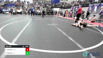 98 lbs Semifinal - Kameron Hunter, Harrah Little League Wrestling vs Carlos Sparks, Cowboy Wrestling Club