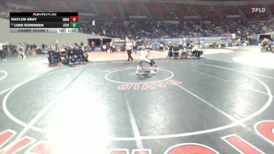 4A Boys 126 lbs Champ. Round 1 - Luke Sorensen, Stayton Boys vs Waylon Gray, Crook County Boys