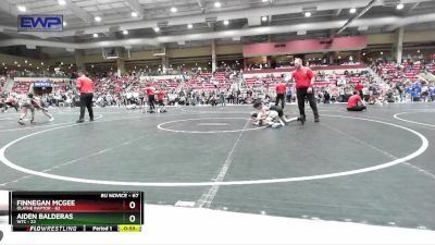 67 lbs Semifinal - Finnegan McGee, Olathe Raptor vs Aiden Balderas, WTC