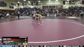 138 lbs Quarterfinal - Tyler Wieland, Independence vs Wes Logan, Marion
