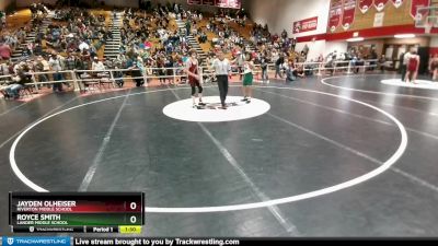 110 lbs 5th Place Match - Royce Smith, Lander Middle School vs Jayden Olheiser, Riverton Middle School
