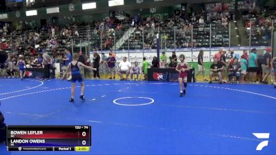 74 lbs Quarterfinal - Bowen Lefler, NC vs Landon Owens, MI