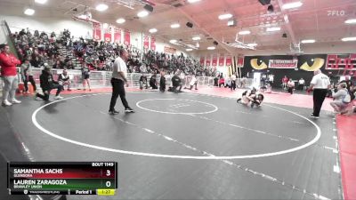 130 lbs Semifinal - Samantha Sachs, Glendora vs Lauren Zaragoza, Brawley Union