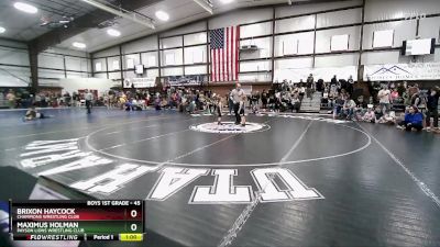 45 lbs Cons. Round 2 - Maximus Holman, Payson Lions Wrestling Club vs Brixon Haycock, Champions Wrestling Club