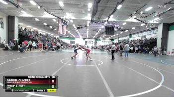 100 lbs Champ. Round 1 - Gabriel Oliveira, Greater Heights Wrestling vs Philip Streff, UWC