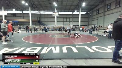 110 lbs Cons. Semi - Vincent Torrez, Meridian Middle School vs David Kipper, New Plymouth