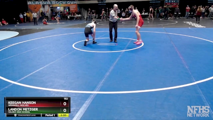 152 lbs Quarterfinal - Keegan Hanson, Wrangell Wolves vs Landon Metzger ...