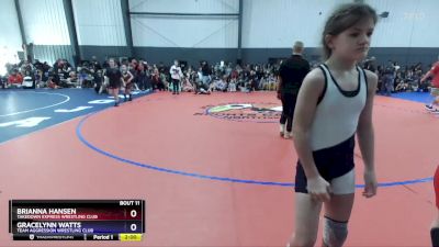 82-90 lbs Round 2 - Brianna Hansen, Takedown Express Wrestling Club vs Gracelynn Watts, Team Aggression Wrestling Club