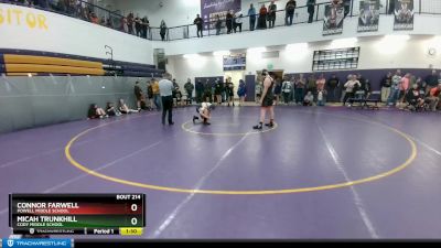 175 lbs Semifinal - Connor Farwell, Powell Middle School vs Micah Trunkhill, Cody Middle School