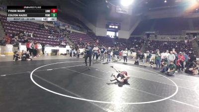 43 lbs Champ. Round 3 - Tyson Marr, Legacy Boltz Wrestling Club vs Colton Kazee, Pueblo County Wrestling Club
