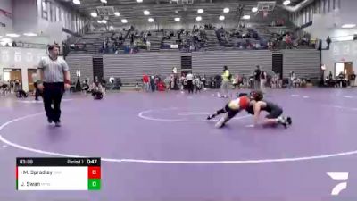 83-90 lbs Quarterfinal - Mason Spradley, Boonville Wrestling Club vs Jaxon Swan, Midwest Xtreme Wrestling