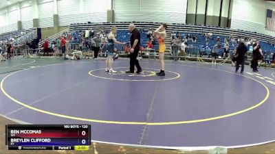 120 lbs Cons. Round 3 - Ben McComas, WV vs Breylen Clifford, KY