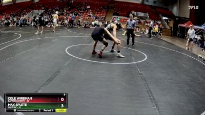 115 lbs Round 1 (6 Team) - Max Splete, Lake WC vs Cole Wireman, Dayton Bandits