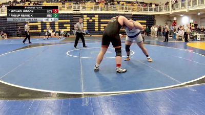 285 lbs Quarterfinal - Michael Gibson, Bethel Park vs Philup Rearick, Armstrong