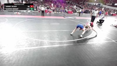 91 lbs Champ. Round 2 - Easton Berget, Alber Athletics Wrestling Club vs Benny Block, Prescott