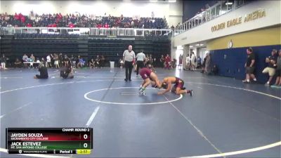 165 lbs Champ. Round 2 - Jack Estevez, Mt. San Antonio College vs Jayden Souza, Sacramento City College