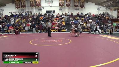 150 lbs Cons. Round 2 - Oscar Baca, Crown Point vs Marshall Geckler, Perry (Massillon), OH