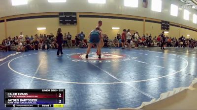 215 lbs Cons. Semi - Caleb Evans, The Fort Hammers Wrestling vs Jayden Bartoszek, Howe Wrestling School LLC