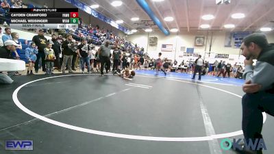 88 lbs Semifinal - Cayden Crawford, Pawhuska Elks Takedown vs Michael Weisinger, Wyandotte Youth Wrestling