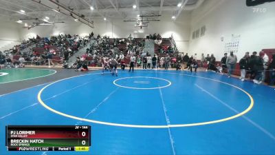 144 lbs Quarterfinal - Breckin Hatch, Rock Springs vs Pj Lorimer, Star Valley