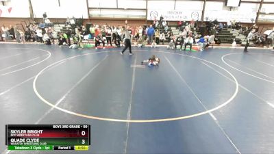 50 lbs Cons. Round 2 - Skyler Bright, Roy Wrestling Club vs Quade Clyde, Wasatch Wrestling Club