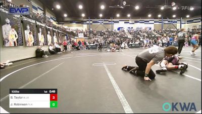 100 lbs Consolation - Braxtyn Taylor, Blue Devil Wrestling vs Jakobe Robinson, Plainview Youth Wrestling Club