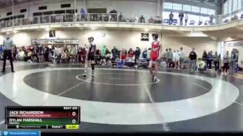120 lbs Champ. Round 1 - Jack Richardson, Roncalli Wrestling Foundation vs Dylan Marshall, Indiana