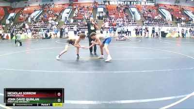 125 lbs Champ. Round 2 - Nicholas Sorrow, Hudson Area HS vs John David Quinlan, Wrestling University