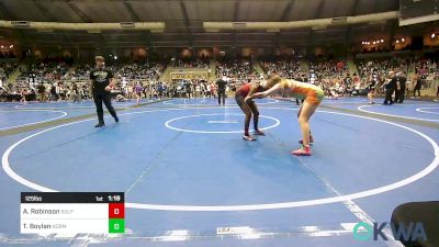 125 lbs Round Of 16 - Alayah Robinson, Sulphur Youth Wrestling Club vs Taylea Boylan, Norman Grappling Club