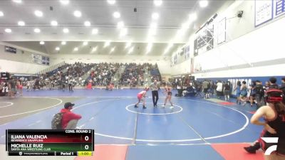 110 lbs Cons. Round 2 - Michelle Ruiz, Santa Ana Wrestling Club vs Iliana Valencia, Reverence Grappling