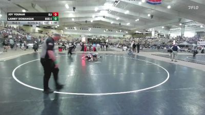 100 lbs Quarterfinals (8 Team) - Joy Younan, Blackman High School Girls vs Lainey Domangue, Bradley Central High School Girls