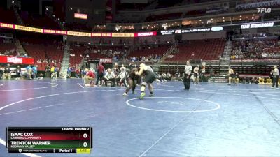 1A-285 lbs Champ. Round 2 - Isaac Cox, Cardinal Community vs Trenton Warner, Nodaway Valley